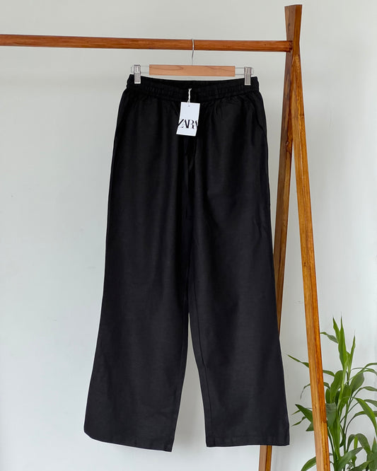 Black linen pant