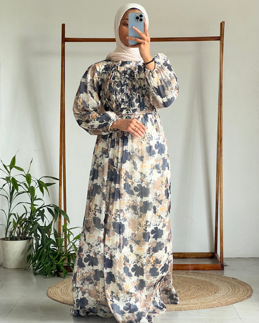 Elegant floral georgette gown