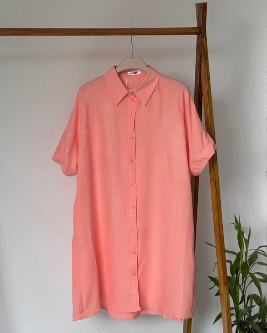 Solid peach relaxed fit shirt