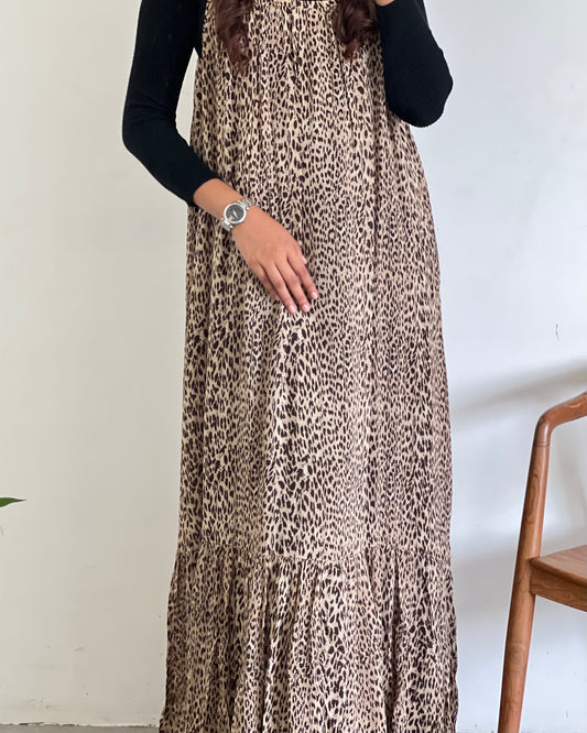 Animal print pinafore with inner