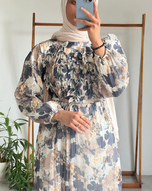 Elegant floral georgette gown