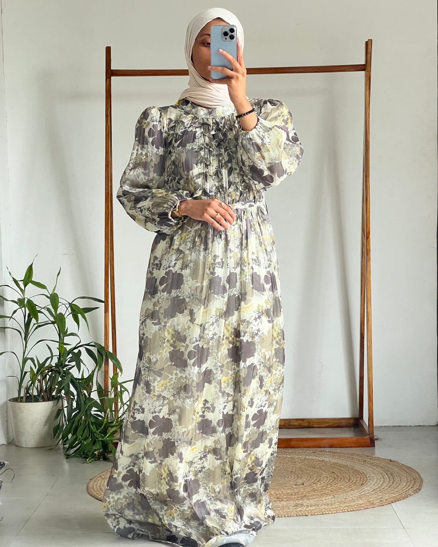 Elegant floral georgette gown