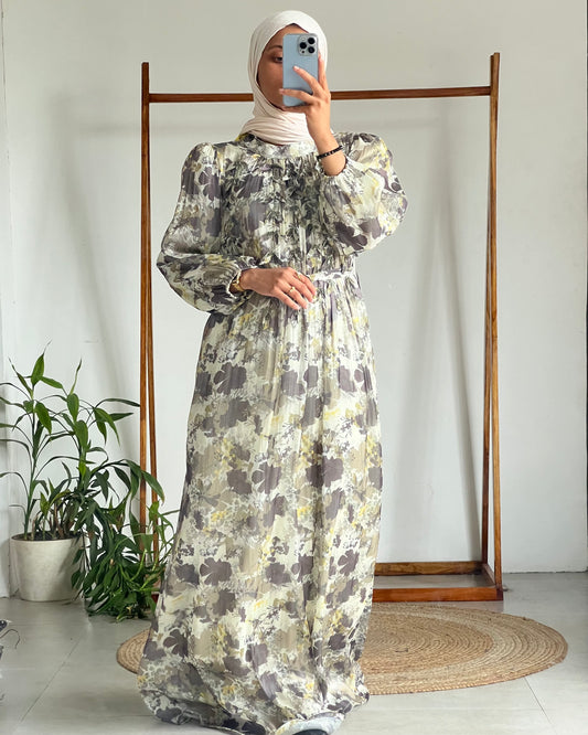 Elegant floral georgette gown