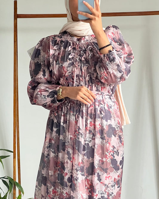 Elegant floral georgette gown