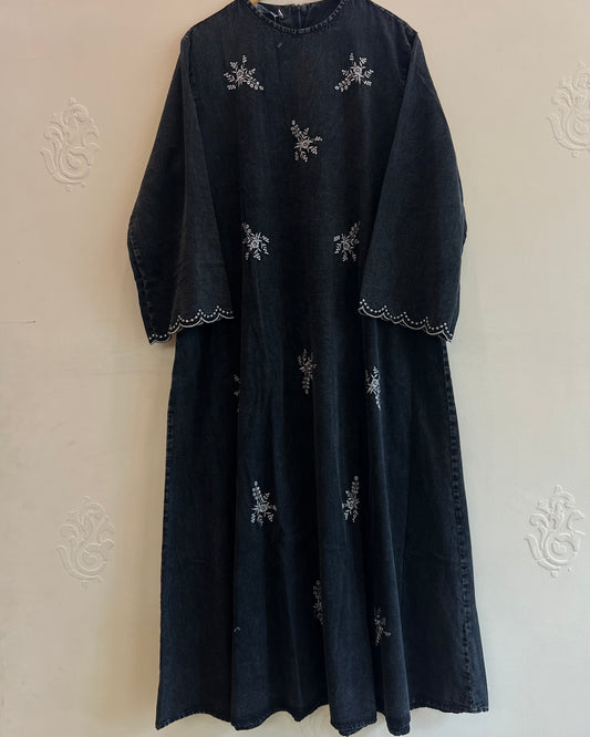 Denim long dress