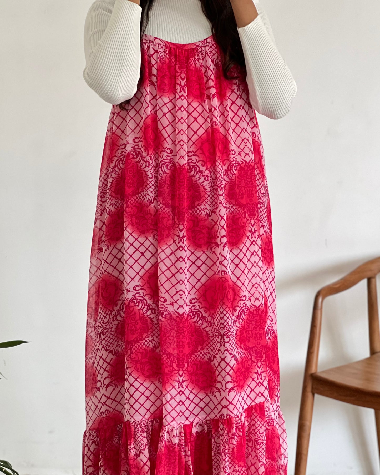 Printed pinafore with inner