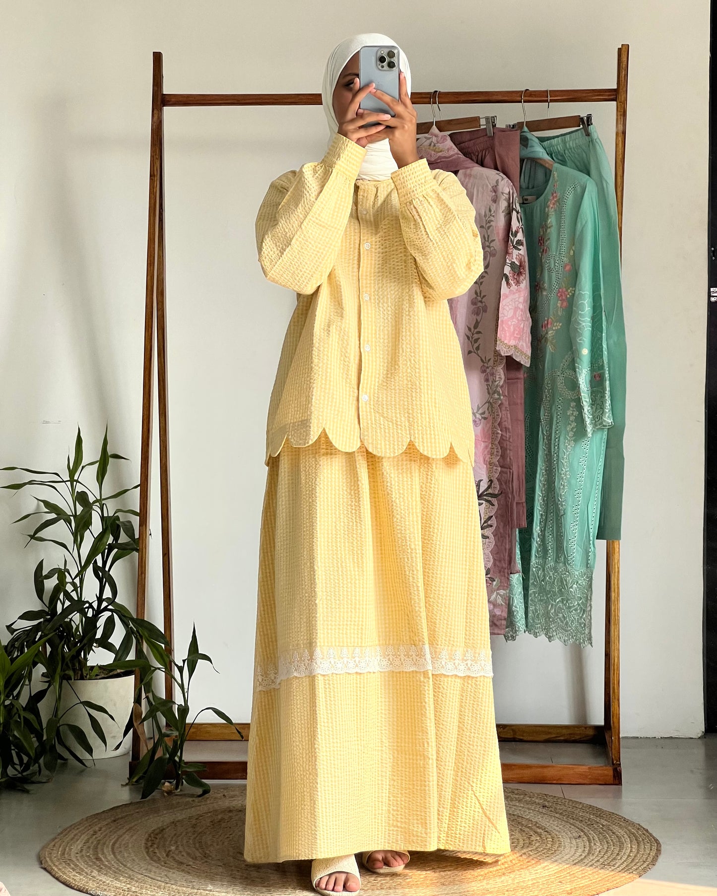Yellow skirt co-ord set