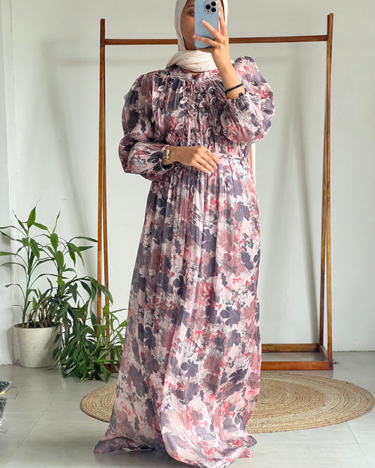 Elegant floral georgette gown