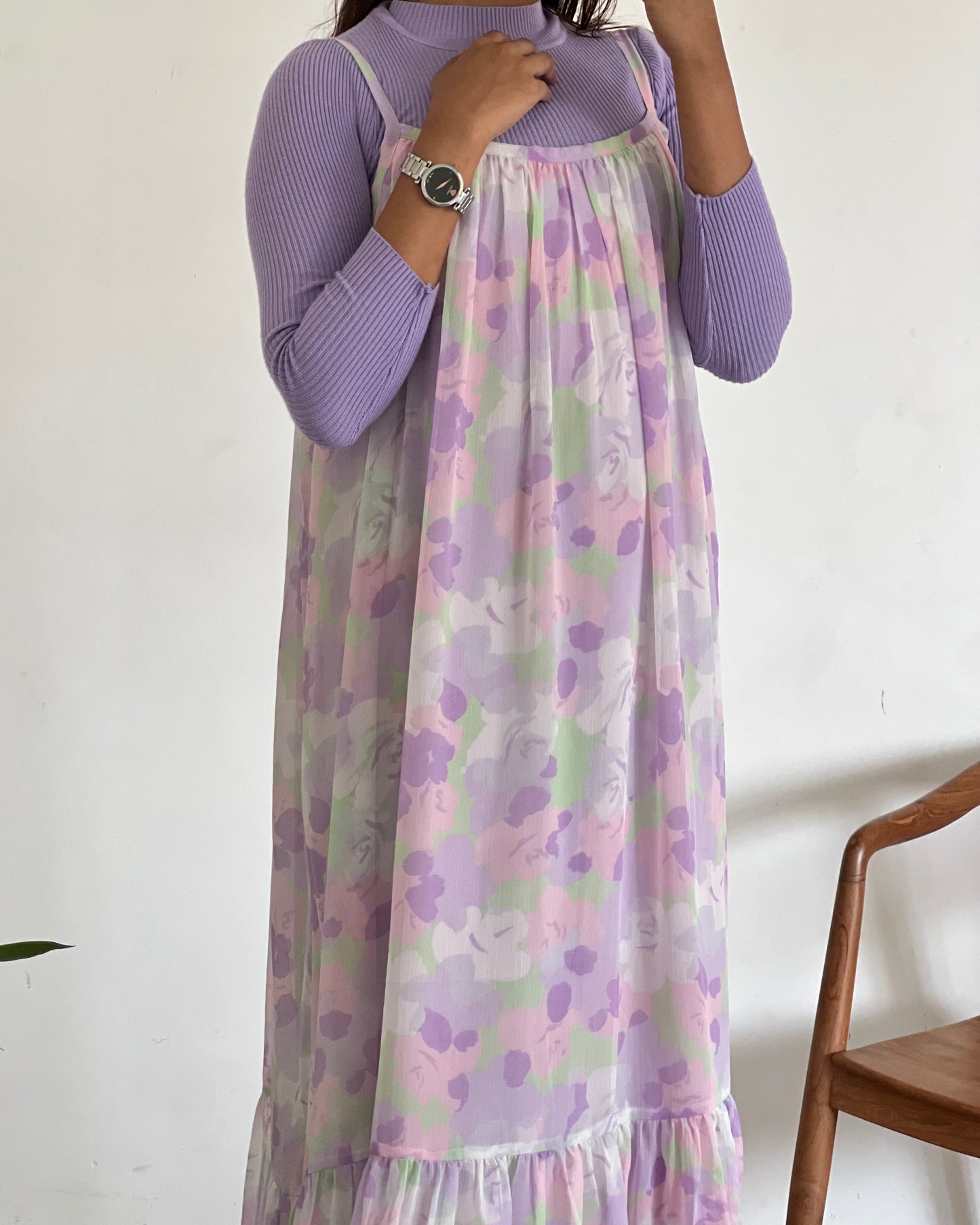 Printed pinafore with inner