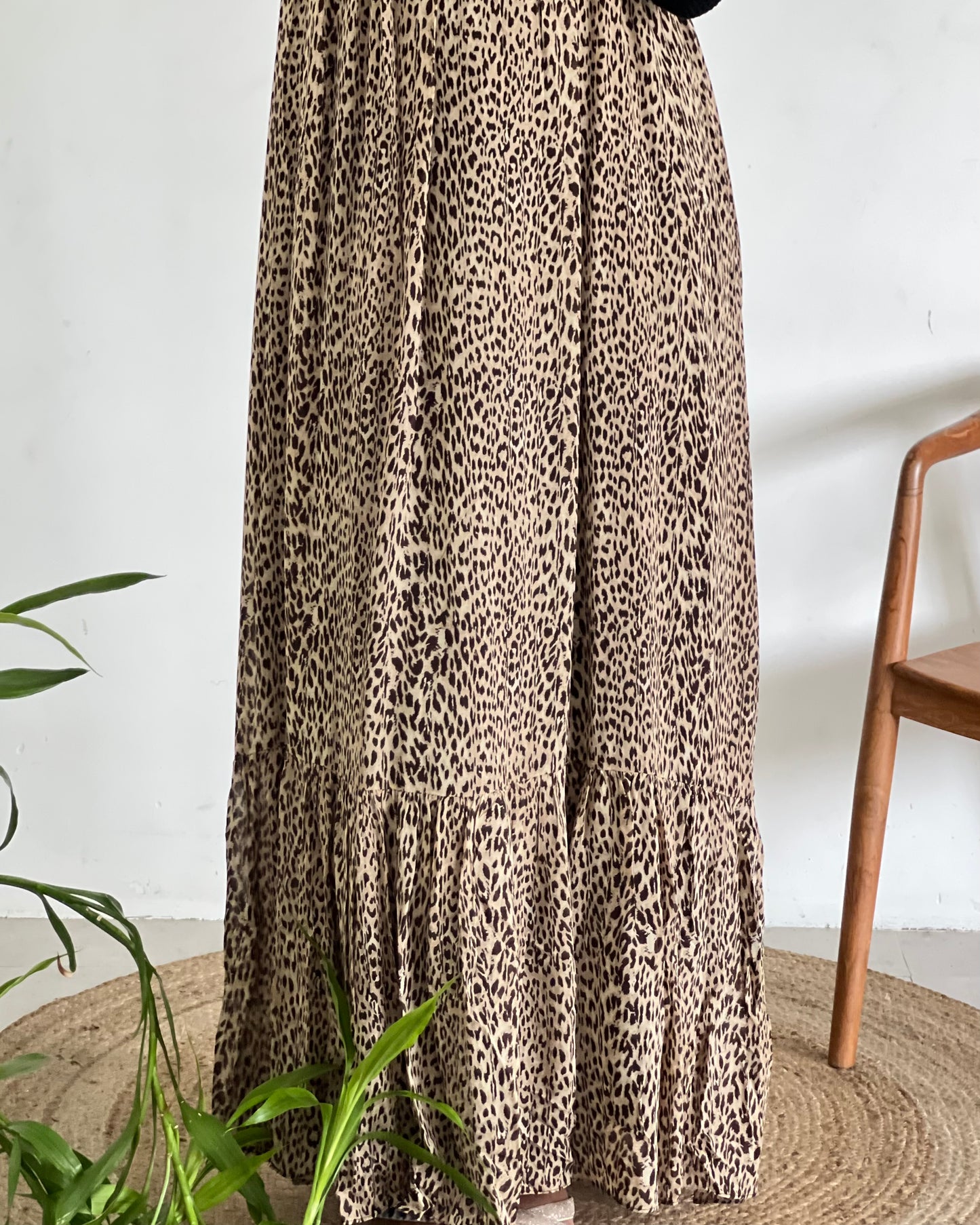 Animal print pinafore with inner