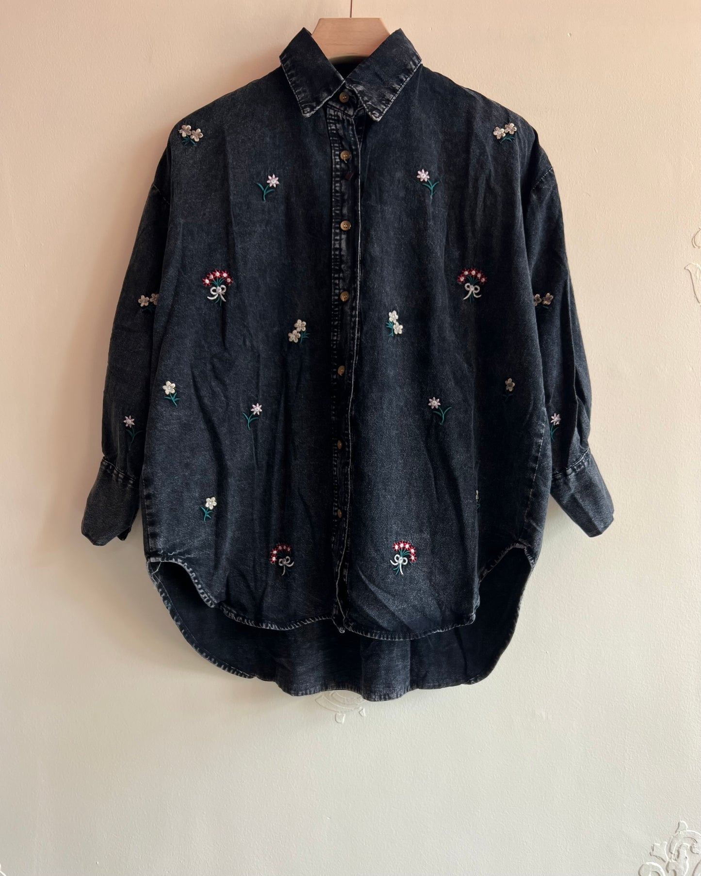 Denim embroidery shirt