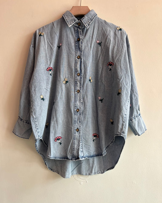 Denim embroidery shirt
