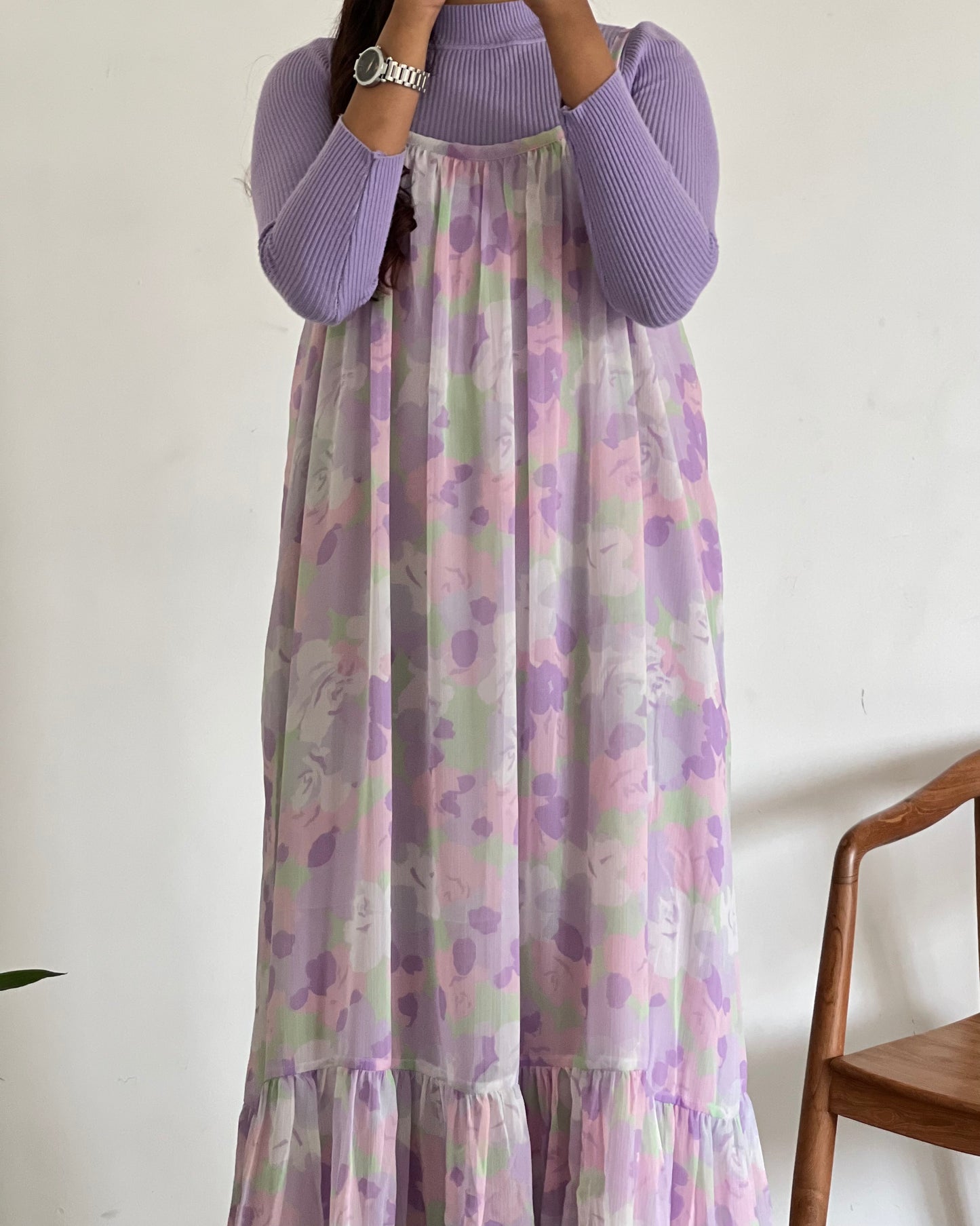 Printed pinafore with inner