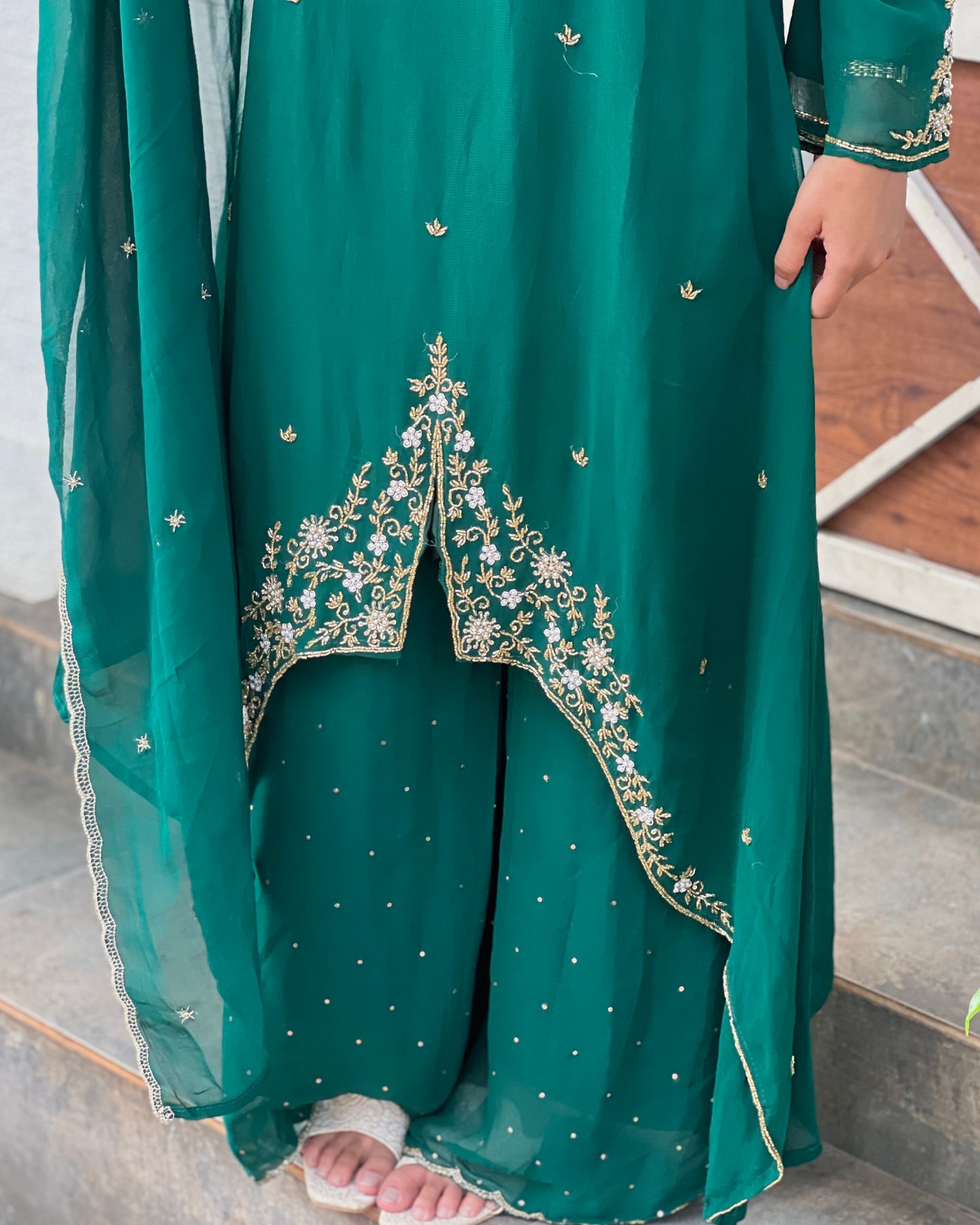 Emerald green palazzo suit